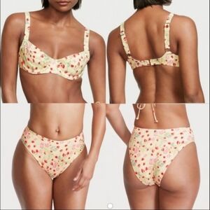 (Partial) NWT: Victoria's Secret Yellow Strawberry Bikini Set, Size 38DD/Large